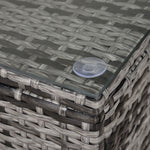 Table Basse de Jardin Plateau Verre trempé 5 mm rotin tressé 85 x 50 x 39cm Max. 70 kg gris