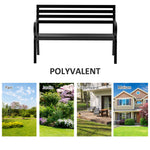 Banc de Jardin Design Contemporain 2 Places dim. 127L x 58l x 82H cm métal époxy Noir