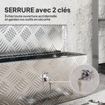 Caja de almacenamiento - caja de herramientas de aluminio - baúl de herramientas de aluminio. cierre con llave dim. 50L x 15,5an x 20,5al cm - plateado