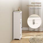 Meuble salle de bain, armoire salle de bain 4 niveaux  porte persienne, étagère ouvert, 22x20x75cm, blanc