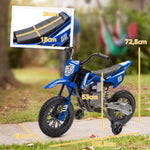 Moto électrique pour enfant moto cross pour enfants de 3 à 6 ans 2 moteurs 12V vitesse 5 km/h 109,5x60x72,5cm bleu