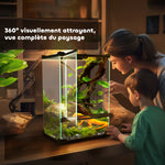 Terrarium en verre pour reptiles vivarium 12 L avec couvercle en treillis métallique, 20 x 20 x 30 cm, noir