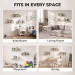 Set di 3 mensole portalibri da parete per bambini, a forma di nuvola, libreria per bambini 3-8 anni, bianco