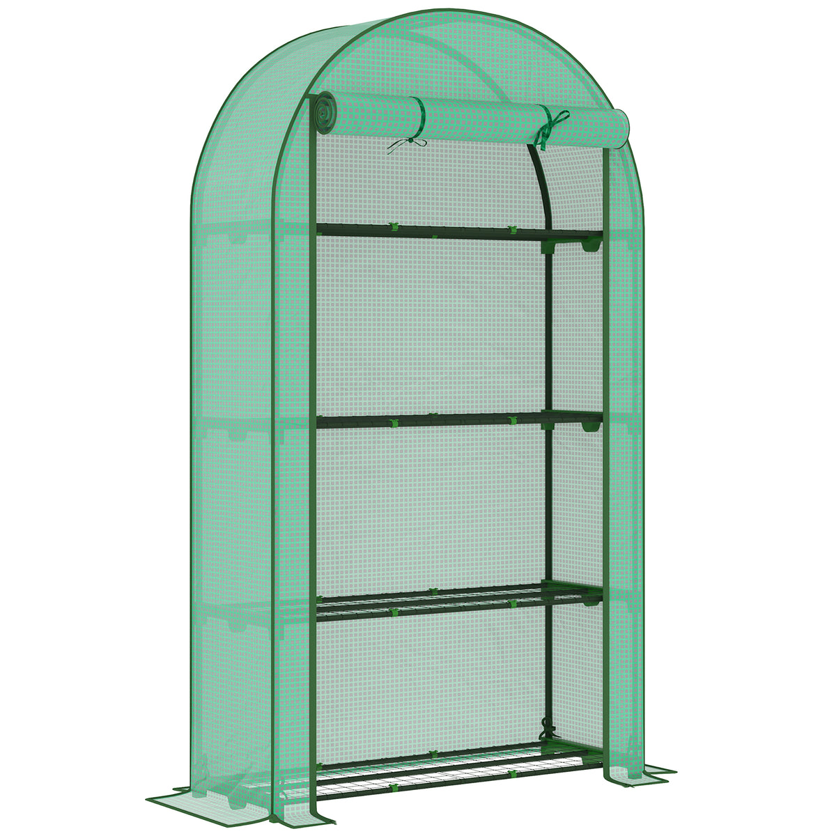 Serre de jardin serre de balcon avec étagères à 4 niveaux, bâche en PE pour légumes, plantes,105 x 45 x 160 cm, vert