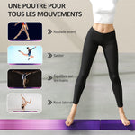 Poutre de gymnastique pliable fond antidérapant, poignée de transport, 236 x 10/15 x 6,5 cm violet et rose