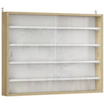 Vitrine pour collection vitrine murale 80 x 9,5 x 60 cm 4 étagères réglables en hauteur 2 portes coulissantes en verre