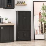 Buffet de cuisine armoire de cuisine contemporaine multi-rangements 2 placards 3 étagères 60 x 30 x 123 cm noir