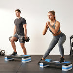 Stepper Fitness Aérobic hauteur réglable 10/15/20 cm surface antidérapante 80 x 31 x 20 cm noir bleu