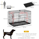 Cage caisse de transport pliante pour chien en métal noir 92 x 57 x 62,5 cm