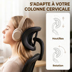Sedia da ufficio ergonomica, poltrona da ufficio in rete con supporto lombare e poggiatesta regolabili, 64x65x129cm, nero
