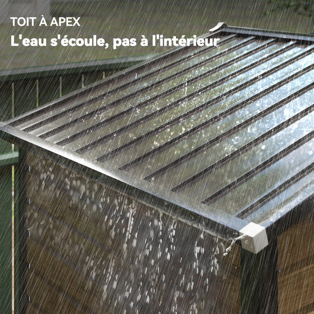Abri de jardin 2,36 m², cabane de jardin exterieur en acier galvanisé facile à monter, 213x120x194cm chêne