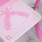 Lit Enfant et Ensemble table et chaises enfant - Design Princesse Motif Couronne - sommier à Lattes Inclus - Rose