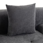 3-Seater Modular Corner Sofa with Chenille Ottoman, 300 cm Compressed Sofa with Deep Seat, 3 Cushions, Grey