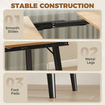 Mesa de comedor extensible ovalada para 4 a 6 personas, mesa de cocina 120-160 cm, bordes redondeados, roble