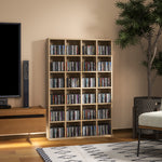 Meuble de rangement multimédia 456 CD/ 336 DVD - bibliothèque en bois avec étagères réglables 89 x 130,5 cm bois naturel