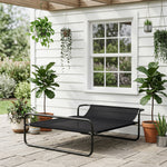 Lettino rialzato per cani e animali domestici con poggiatesta in tessuto microforato 106 x 81 x 33 cm nero