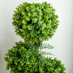 Plante artificielle arbre artificiel 3 boules de buis avec pot ciment, intérieur et extérieur, hauteur 115 cm