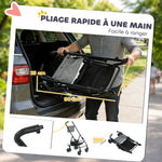 Hondenbuggy 3-in-1 Afneembaar Opvouwbaar Uitneembare Reiswieg en Ritsloos Vering Grijs