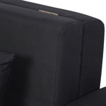 Canapé-lit 2 places convertible 2 en 1 avec 2 coussins et coffre de rangement intégré 152 x 101 x 81 cm gris foncé