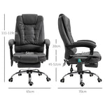 Fauteuil de bureau massant chauffant hauteur réglable dossier inclinable repose-pied + coussin lombaires intégrés