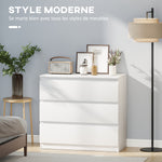 Commode 3 tiroirs, Meuble de rangement épuré pour chambre, intérieur, 80l x 39P x 73H cm