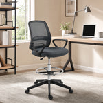 Fauteuil de bureau chaise de bureau assise haute réglable tabouret de bureau pivotant 360° maille respirante