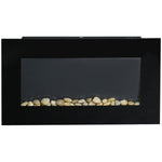 Cheminée électrique murale 1000/2000 W, cheminée décorative avec effet flamme 7 couleurs réglables, 72,5x11,5x40cm, noir