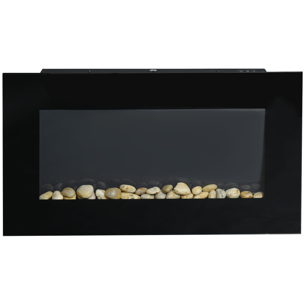 Cheminée électrique murale 1000/2000 W, cheminée décorative avec effet flamme 7 couleurs réglables, 72,5x11,5x40cm, noir
