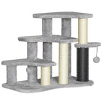 Arbre à chat tour à griffer hauteur de 50 cm avec plates-formes en peluche balles pour chat de moins de 5 kg gris clair