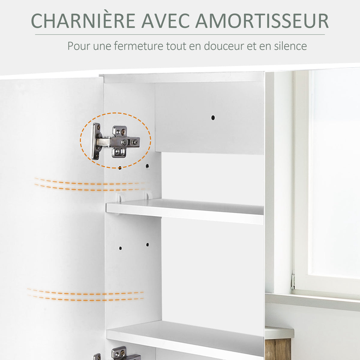 Armoire murale salle de bain avec miroir, 80 x 15 x 60 cm, meuble salle de bain, armoire de toilette avec double portes et étagères réglables, blanc