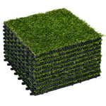 Gazon synthétique Artificiel Set de 10 Dalles Carreaux 30 x 30 cm épaisseur Confort 3 cm à emboîter Vert