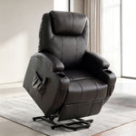 Fauteuil releveur électrique, fauteuil relax électrique, repose-pied, dossier inclinable, port USB, 83x95x107cm, noir