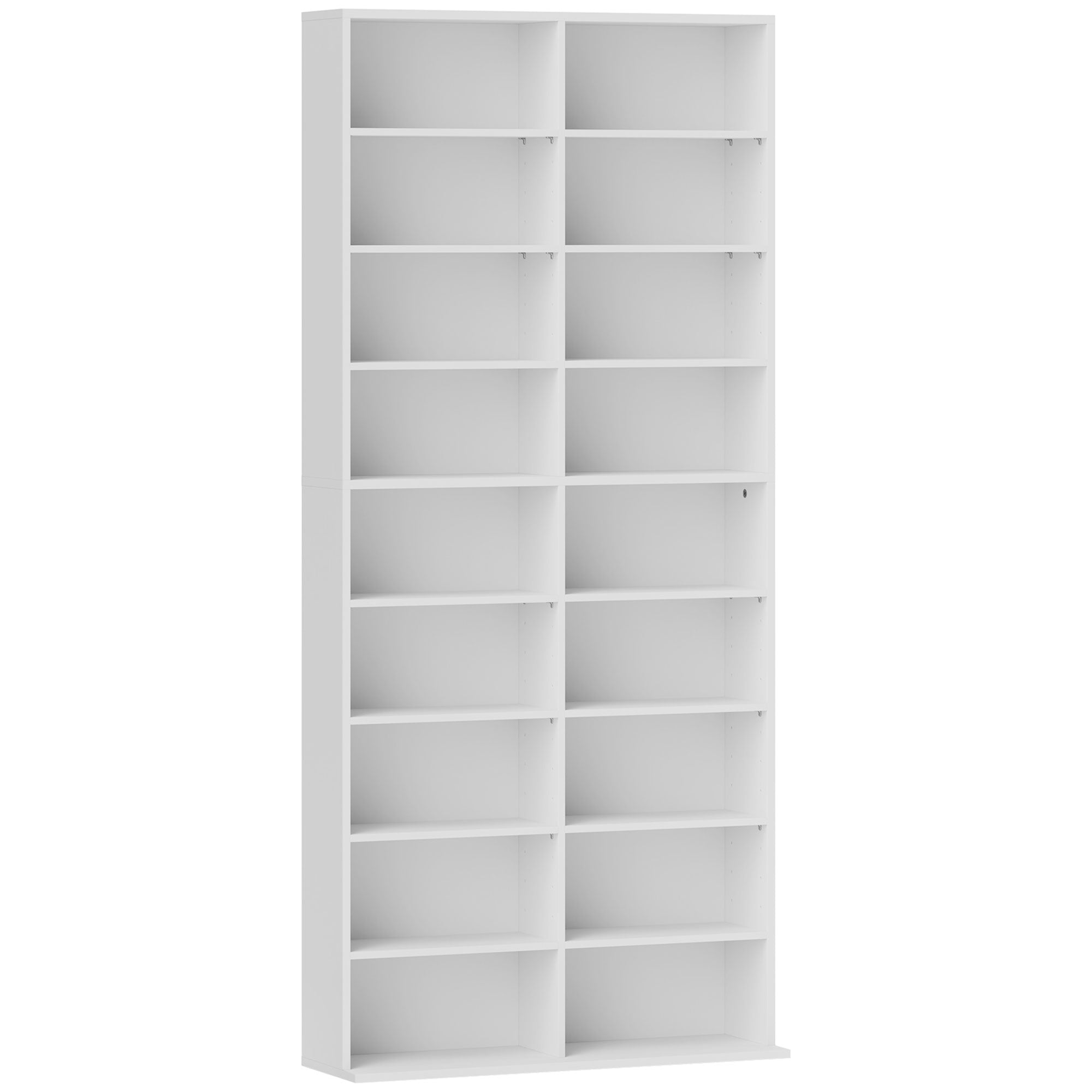 Rangements pour CD et DVD 18 compartiments capacité max. 640 CD/360 DVD 430 Blu-ray 78,5 x 24 x 175 cm blanc