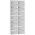 Rangements pour CD et DVD 18 compartiments capacité max. 640 CD/360 DVD 430 Blu-ray 78,5 x 24 x 175 cm blanc