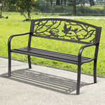 Banc de Jardin 2 Places banc extérieur jardin Style Rural Chic pour balcon terrasse patio 127 x 60 x 85 cm