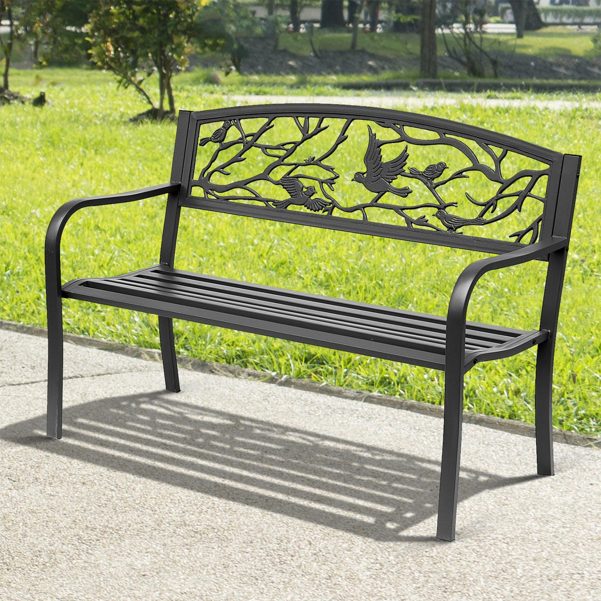 Banc de Jardin 2 Places banc extérieur jardin Style Rural Chic pour balcon terrasse patio 127 x 60 x 85 cm