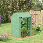 Serre de jardin avec 2 espaces et 2 portes enroulables - 0,8 m² Serre à tomates dim. 1L x 0,8l x 1,5H m, Acier et PE