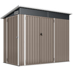 Abri de jardin en métal cabane jardin extérieure triple porte verrouillable toit incliné aérations 234x132x185cm gris