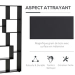 Bibliothèque étagère Zig zag Design Contemporain 70L x 24l x 178H cm Panneaux Particules noir