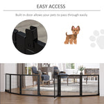 Barrière de sécurité pour chien barrière pliable à 6 panneaux avec pieds amovibles 432 x 36 x 70 cm noir