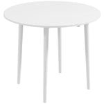 Table de salle à manger pliante 2 abattants, table ronde extensible pour 4 personnes, pieds en bois Ø 89 x 73,5 cm, blanc