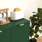 Buffet cuisine meuble de rangement avec 2 portes étagère réglable pieds métalliques surélevés 80 x 40 x 80 cm vert olive