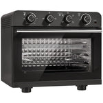 Friteuse à Air Chaud 36L, Four à Air Chaud 1800 W avec Rôtissoire, Plaque de Cuisson, Panier de Friture et Grille, Noir