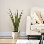 Plante artificielle type agave en pot hauteur 90 cm, 16 feuilles, interieur extérieur, grand réalisme