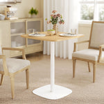 Tavolo da pranzo quadrato per 2 persone tavolo da cucina piano effetto legno base quadrata 60x60x75cm effetto legno naturale