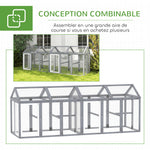 Enclos poulailler 1,18 m², parc grillagé avec porte verrouillables, cadre en bois massif, 140 x 88,5 x 106 cm, gris