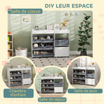 Étagère à jouets pour enfants étagère à livres 11 bacs de rangements en tissu non tissé 105 x 30 x 80 cm blanc