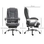 Fauteuil de bureau manager chaise pour ordinateur avec repose-pied dossier inclinable accoudoirs rembourrés en lin gris