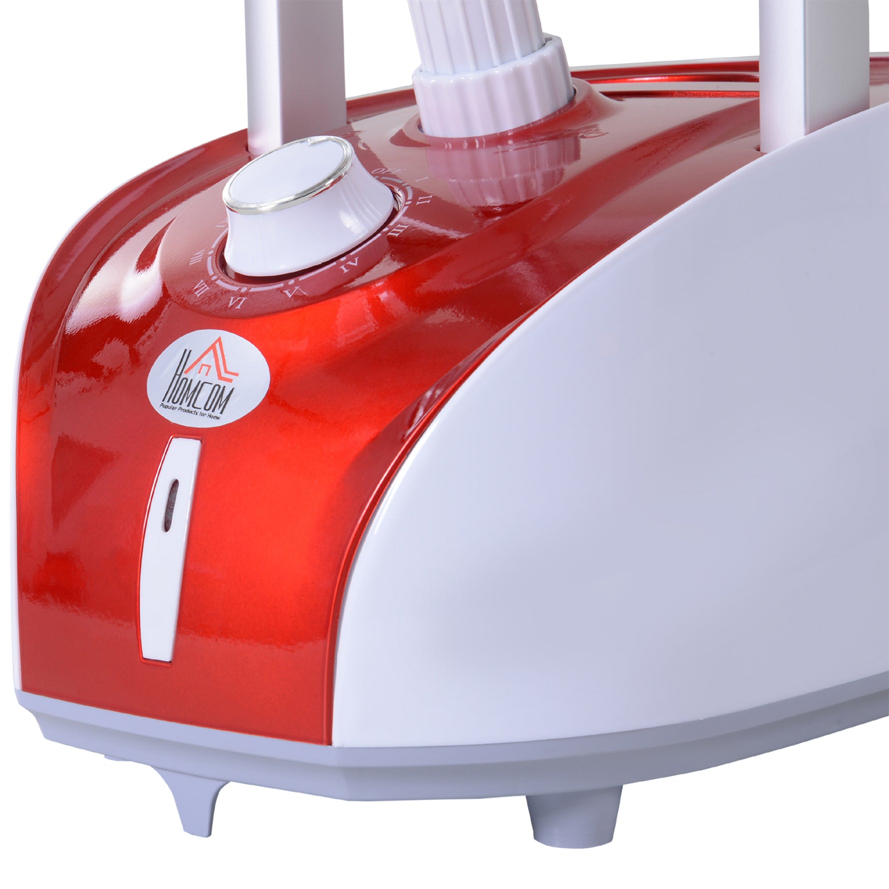 Défroisseur vapeur vertical 1950 W 32g/min, réservoir d'eau de 2 litres, tige télescopique, fer vertical autonomie 45min, 11 températures réglables, prêt en 38s, planche et cintre fournis rouge