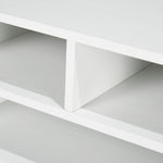 Organiseur bureau aspect blanc avec 3 compartiments fournitures support d'imprimante 47 x 40 x 22,5 cm